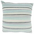 Saro 22 in. Woven Stripe Square Throw Pillow with Down Filling, Black 777.BL22SD